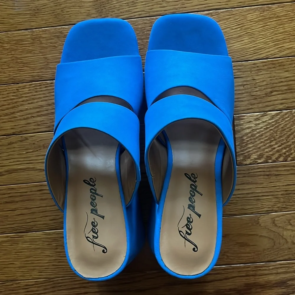 Free People Love Is Everywhere Platform Leather Sandal Heels - Picture 7 of 7